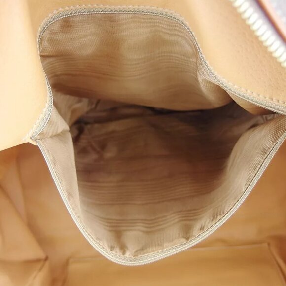 CELINE Boston bag macadam beige PVC ?~ leather Authentic USED - Picture 7 of 9